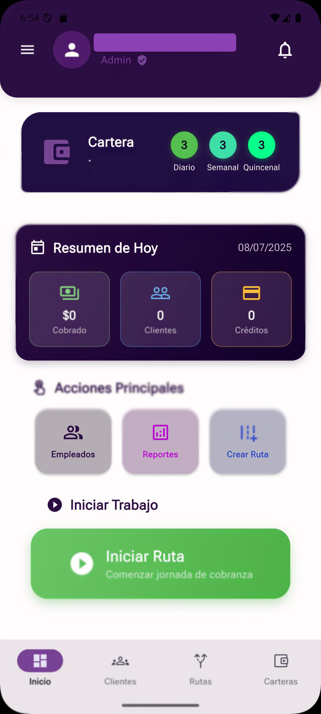 Dashboard principal de Kollektor