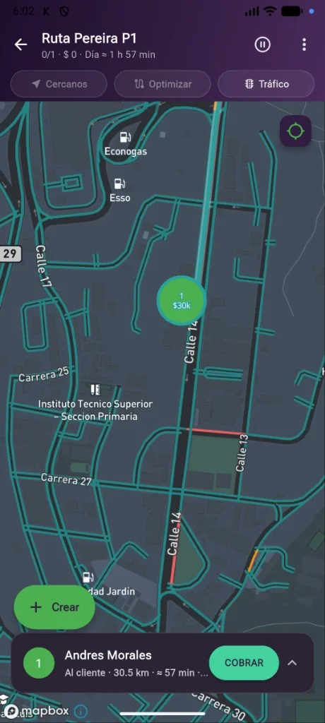 Mapa de ruta de cobro en Kollektor